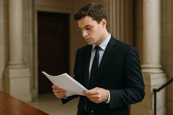 a young lawyer focused reading a legal document from Houston Lemon Law Lawyer A in Houston, TX - consumer Protection Lawyer