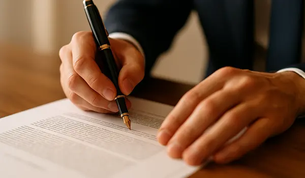 a lawyer using a pen to highlight a document from Houston Lemon Law Lawyer A in Galveston, TX - Galveston TX