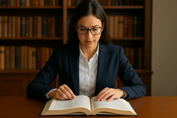 a female lawyer reading a legal book from Houston Lemon Law Lawyer A in Houston, TX - GMC Lemon Vehicles