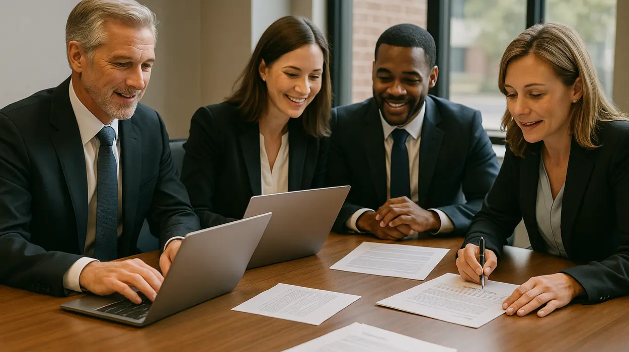 a group of lawyers in a meeting from Houston Lemon Law Lawyer A in Houston, TX - How to start a lemon claim