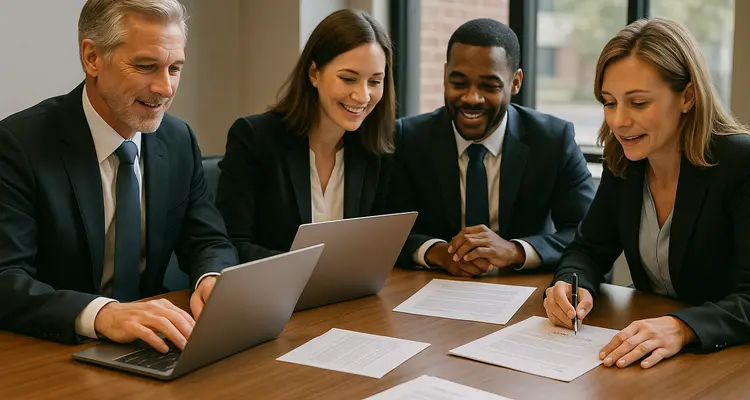 a group of lawyers in a meeting from Houston Lemon Law Lawyer A in Houston, TX - How to start a lemon claim